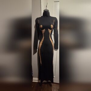 Elegant Black and Tan Women's Dress